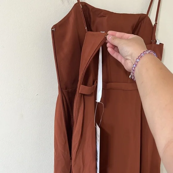 NEW Revelry Nova Chiffon Rust Formal Gown Dress Size 6 - Picture 11 of 11